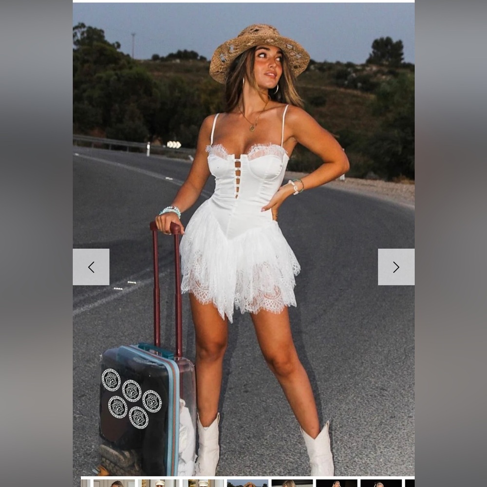 White boho cowgirl dress - Jessica Bara